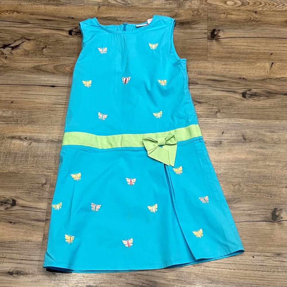 J. Khaki Butterfly Print Dress - Blue and Green